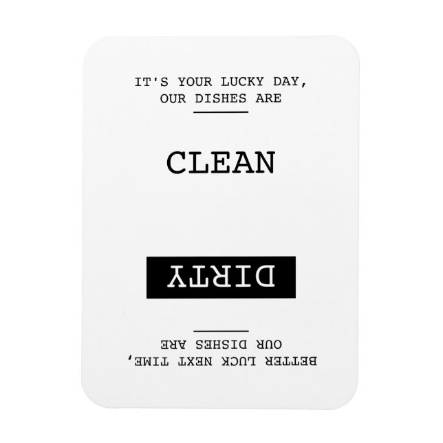 Funny Clean Dirty reversible Dishwasher Sign Magnet (Vertical)