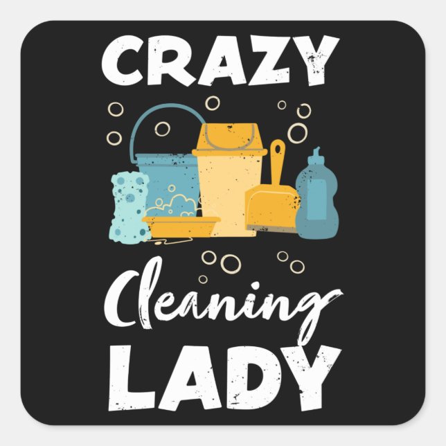 Funny Cleaning Cleaner Housekeeper Gift Square Sticker (Front)