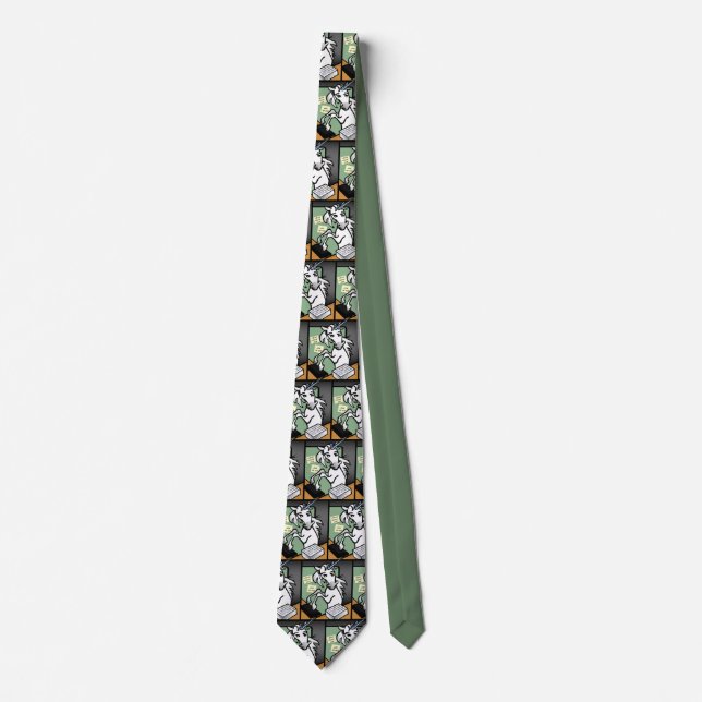 FUNNY CLERICAL UNICORN PATTERN TIE (Front)