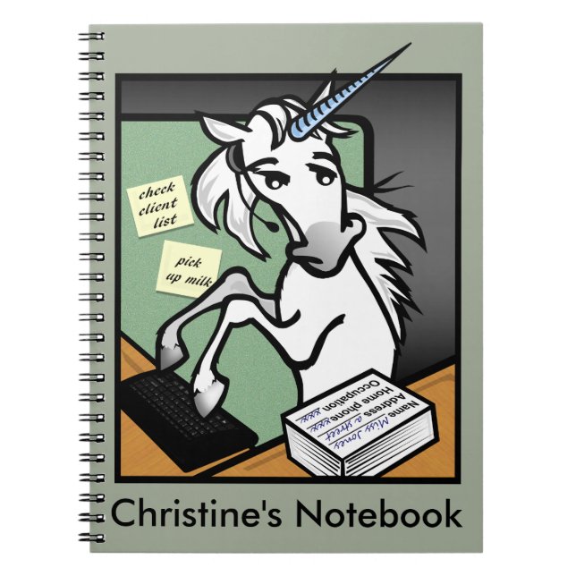FUNNY CLERICAL UNICORN PERSONALIZED NOTEBOOK (Front)