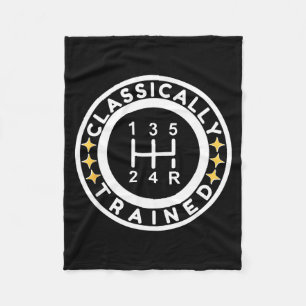 Funny Clically Trained Manual Car Driving Humor Fleece Blanket