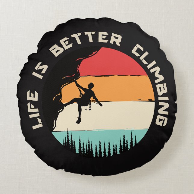 Funny Climber Throw Pillow (Front)