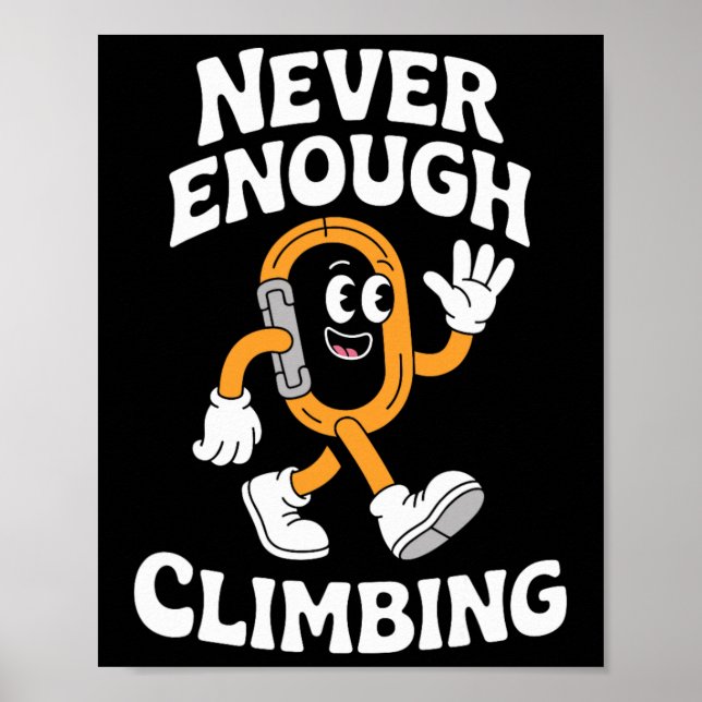 Funny Climbing Or Rock Climbing Retro  Poster (Front)