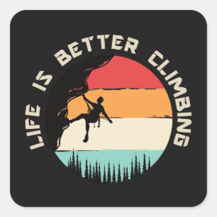 Funny Climbing Square Sticker