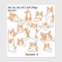 Funny Clingy Orange Cat Sticker