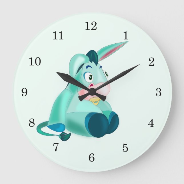 Funny Clock with Baby Donkey - Customisable (Front)