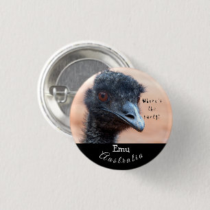 Funny close up of an Emu in Australia 3 Cm Round Badge