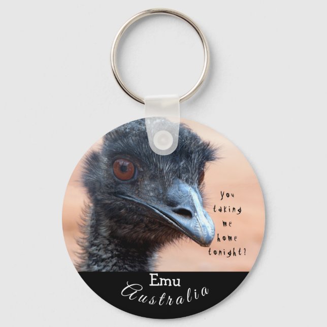 Funny close up of an Emu in Australia Key Ring (Front)