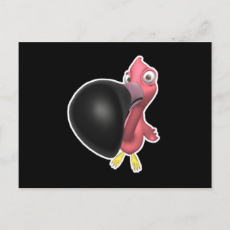 funny close up pink flamingo postcard