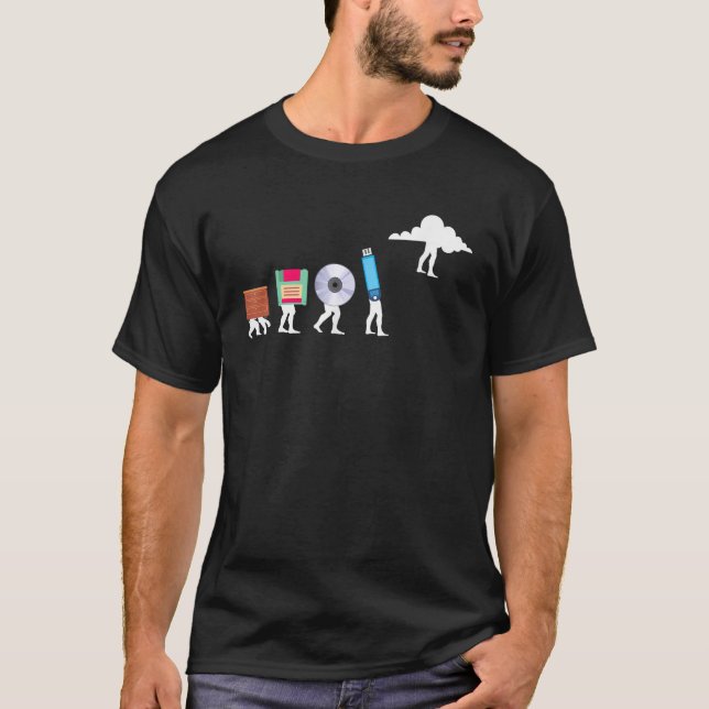 Funny Cloud Evolution Computer Science Programmer  T-Shirt (Front)