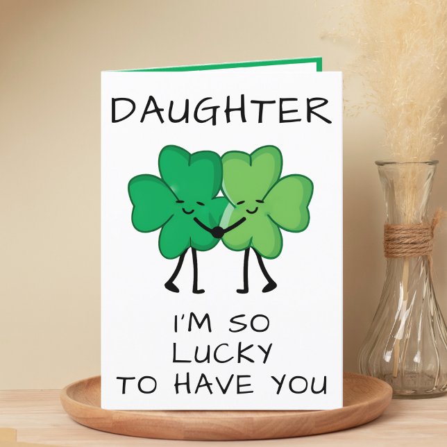 Funny Clover St Patrick's Day Daughter Birthday Thank You Card (Funny Clover St Patrick's Day Daughter Birthday Thank You Card)