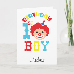 Funny Clown 1st Birthday Card