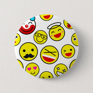 funny clown emojis 6 cm round badge