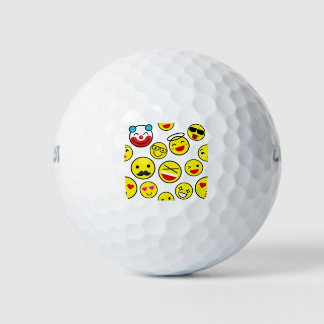 funny clown emojis golf balls (Front)