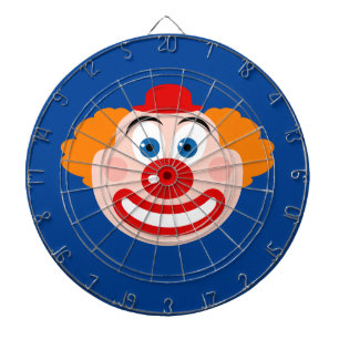 Funny clown face custom colour dart board