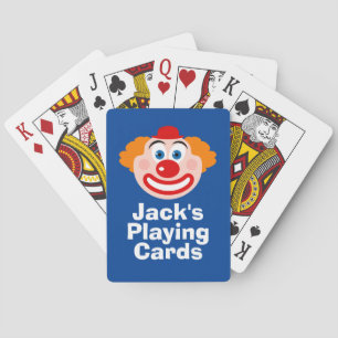 Funny clown face custom playing cards for kids