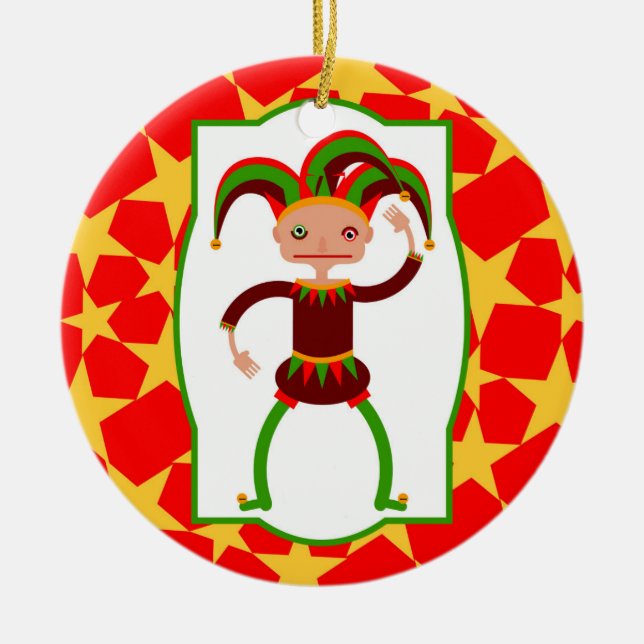 Funny clown from Middle Age Ceramic Ornament (Front)