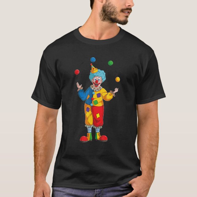 Funny Clown Juggling Circus Entertainer Costume Ki T-Shirt (Front)