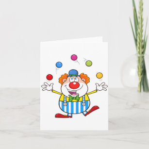 Funny Clown Juggling Note Cards