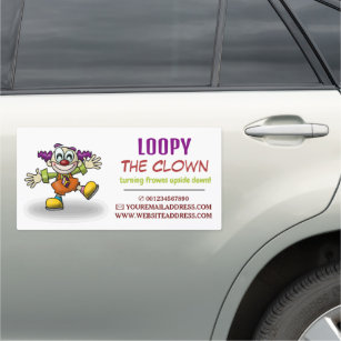 Funny Clown, Kids Entertainer, Clown Car Magnet