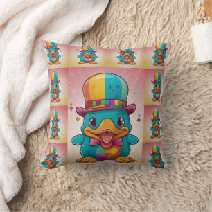 Funny Clown Platypus Print Cushion
