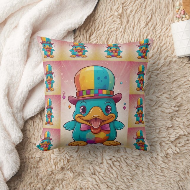 Funny Clown Platypus Print Cushion (Blanket)