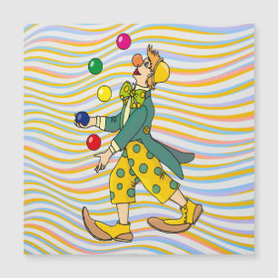 Funny Clown Playing With Colourful Balls