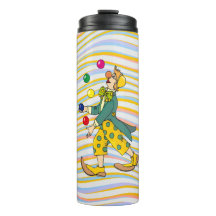 Funny Clown Playing With Colourful Balls