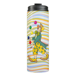 Funny Clown Playing With Colourful Balls Thermal Tumbler
