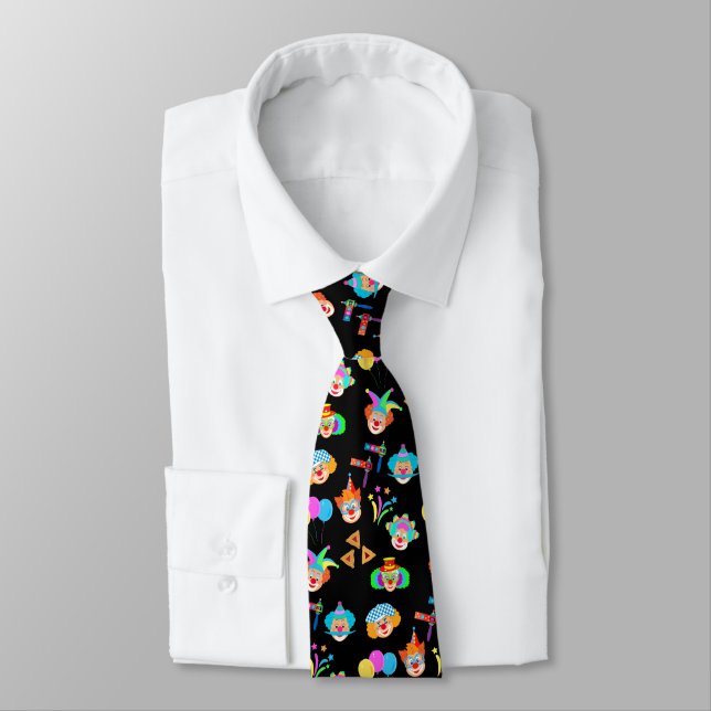 Funny Clown Purim Festival Party CARNIVAL Symbols Tie (Tied)