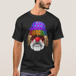 Funny Clown Shih Tzu Circus Carnival Costume Dog T T-Shirt