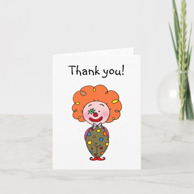 Funny clown thank you card (Front)