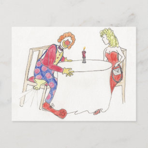 Funny Clown Trump Cartoon Love Romance Humour Art Postcard