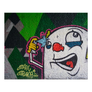 Funny Clown With White Face Poster