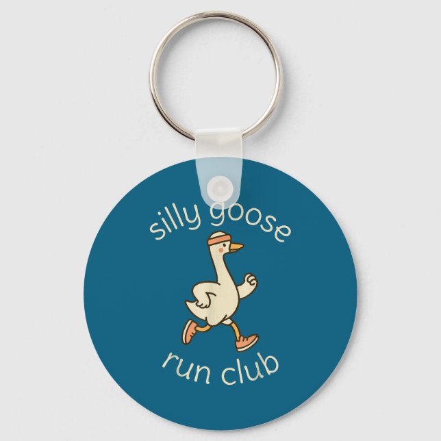 Funny Club Sport Silly Marathon Gymer Running Goos Key Ring (Front)