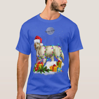 Funny Clumber Spaniel Dog Christmas Lights Santa H T-Shirt