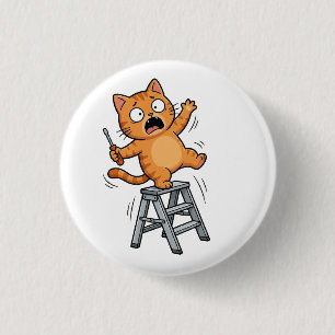 Funny Clumsy Cat Button