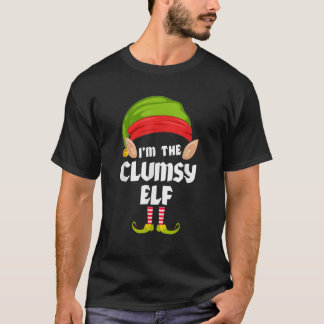 Funny Clumsy Elf Matching Family Group PJ Christma T-Shirt