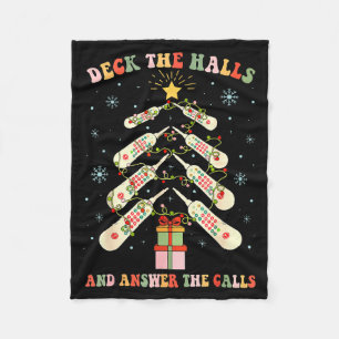 Funny Cna Nurse Christmas Medical Xmas Trees Nursi Fleece Blanket
