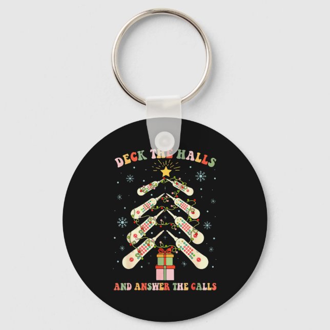 Funny Cna Nurse Christmas Medical Xmas Trees Nursi Key Ring (Front)