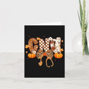 Funny Cna Nurse Coquette Bow Stethoscope Fall Girl Card