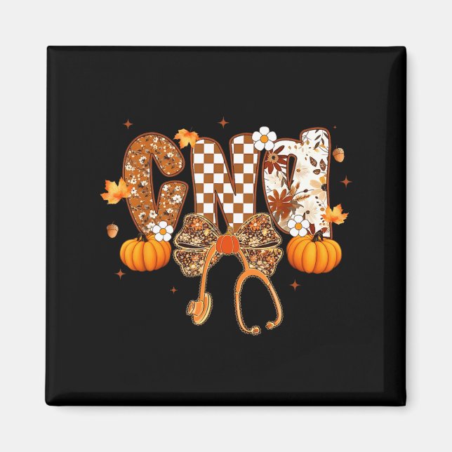 Funny Cna Nurse Coquette Bow Stethoscope Fall Girl Magnet (Front)