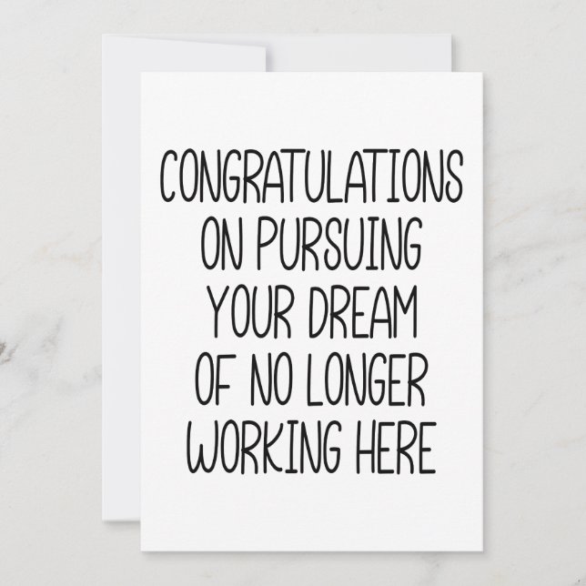 Funny Co-Worker Congratulations On Pursuing Your D Holiday Card (Front)