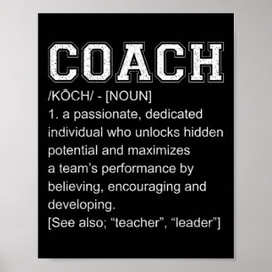 Funny Coach Definition Bysebyll Footbyll Teacher S Poster