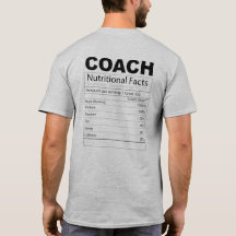 Funny Coach Nutrition Facts T-shirt