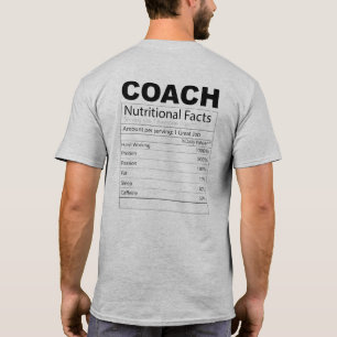 Funny Coach Nutrition Facts T-shirt 
