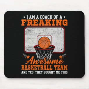 Funny Coach Of Freaking Awesome Sketll Team Ll Tra Mouse Pad
