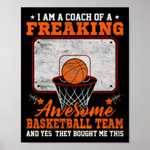 Funny Coach Of Freaking Awesome Sketll Team Ll Tra Poster