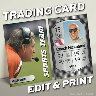Funny Coach Trading Card Coach Stats Card Gift