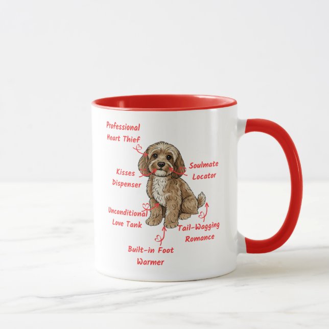 Funny Cockapoo Anatomy - Unique Valentine Gift Mug (Right)